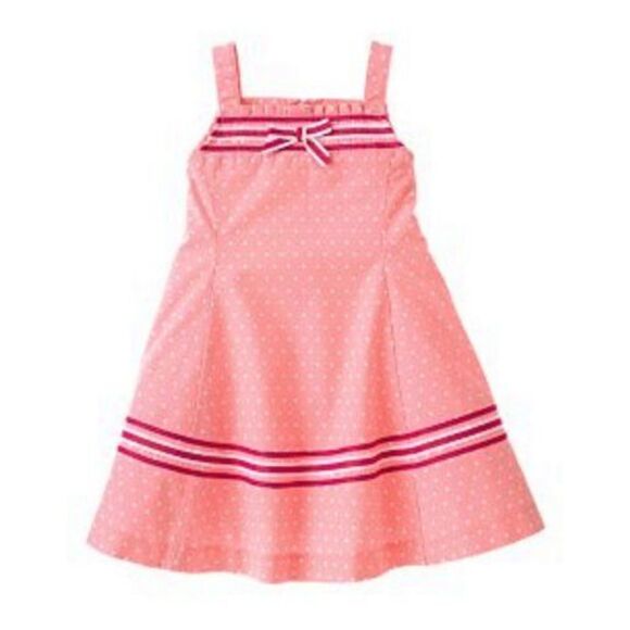 Gymboree Other - Gymboree pink white magenta polka dot sleeveless tank top dress twirl bow 18-24